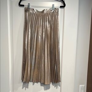 Zara Metallic Faux Suede Midi Skirt